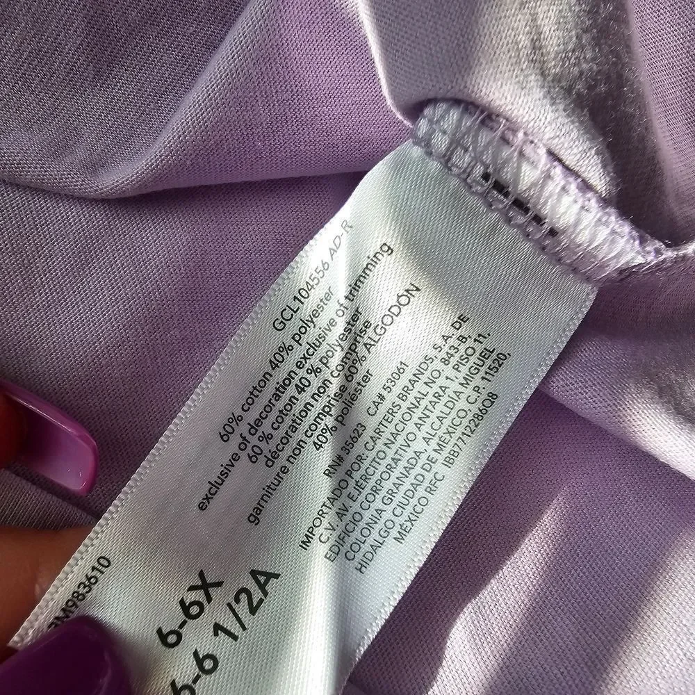 OshKosh B'gosh Lavender Butterfly Tee Size 6/6x